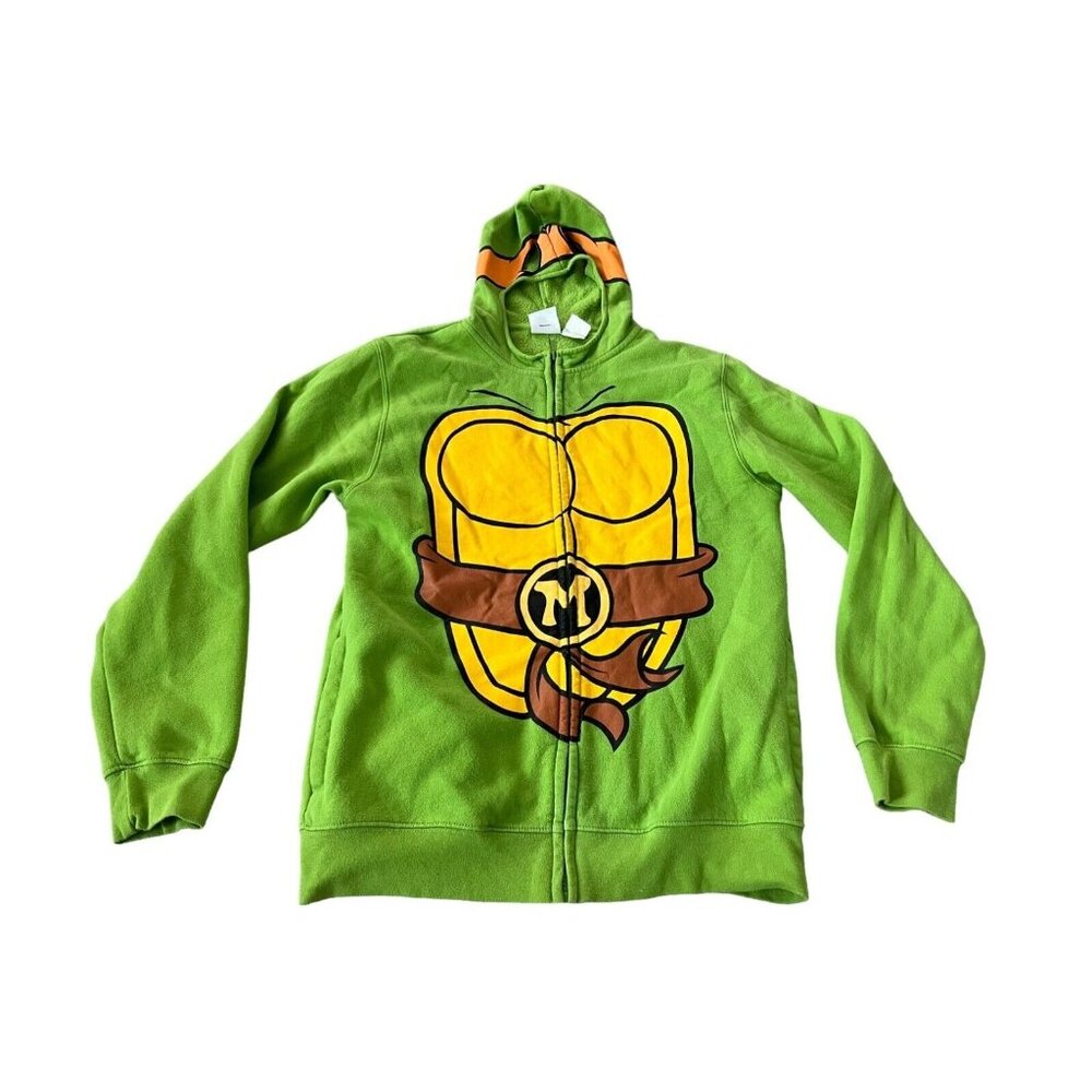 Nickelodeon Hoodie Kids Boys Medium Green Full Zip Teenage Mutant Ninja Turtle